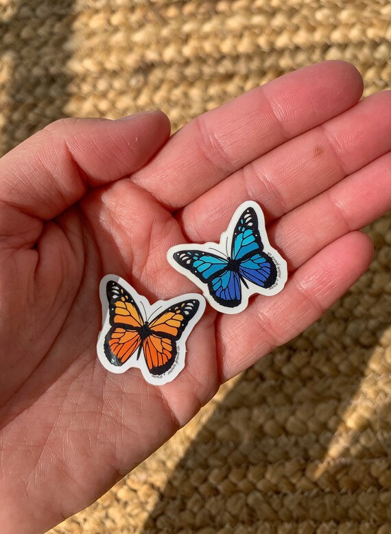 Butterfly Stickers Monarch Blue Butterfly Aesthetic Etsy