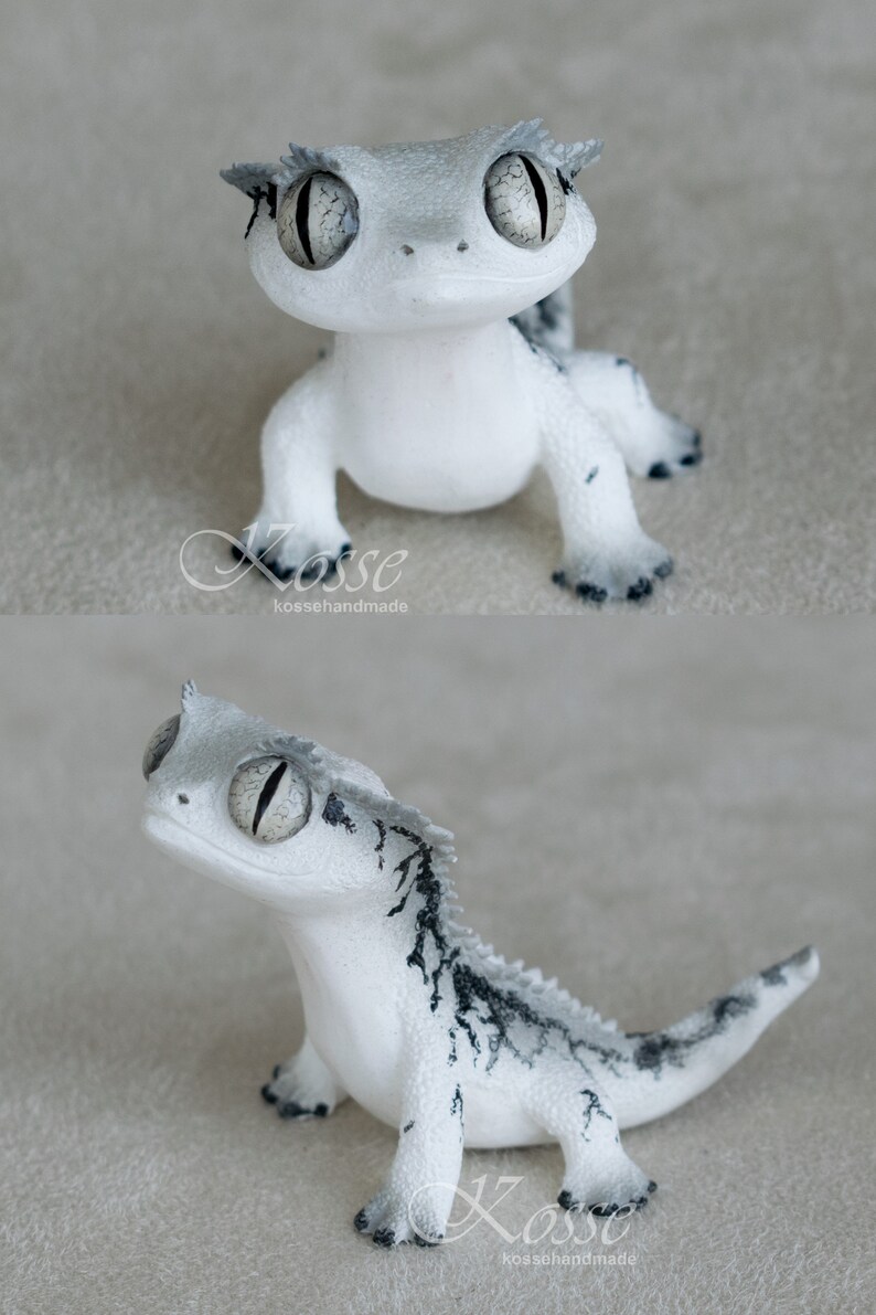 Cute Crested Gecko figurine or eyelash gecko Etsy
