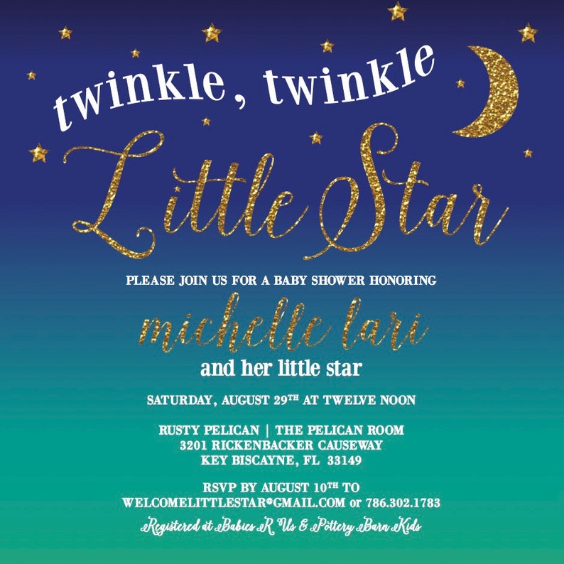 Twinkle Twinkle Little Star Baby Shower Invitation Etsy