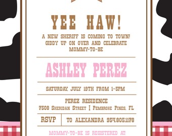 Cowgirl Birthday Invitation. PDF File Only