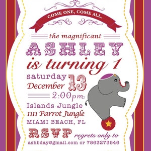 Circus Birthday Invitation