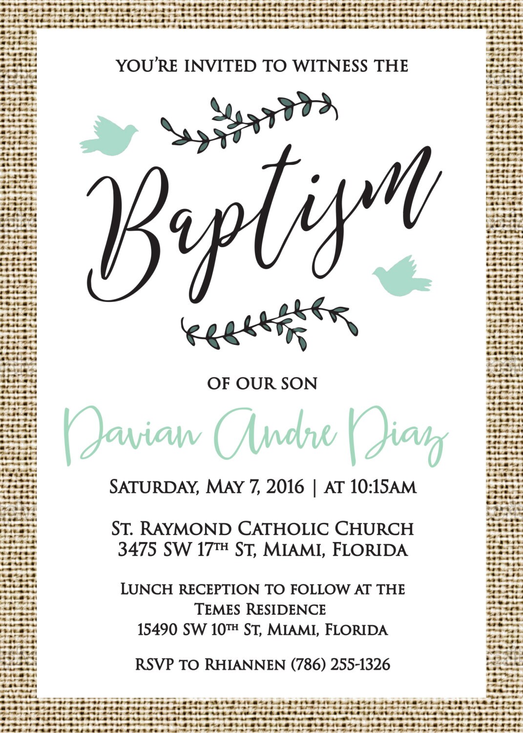 Baptism Invitation Etsy