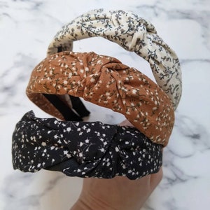 Ladies Headband | Knotted Top Headband | Flower Headband | Floral Headband | Ladies Alice Band | Fabric Headband | Women's Headband |