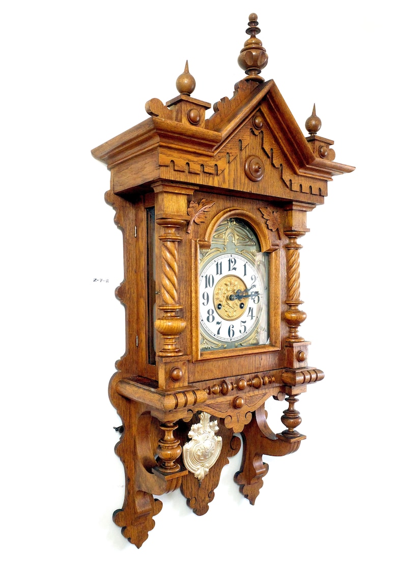 Antique German Wall Clock From the End of the Century Etsy