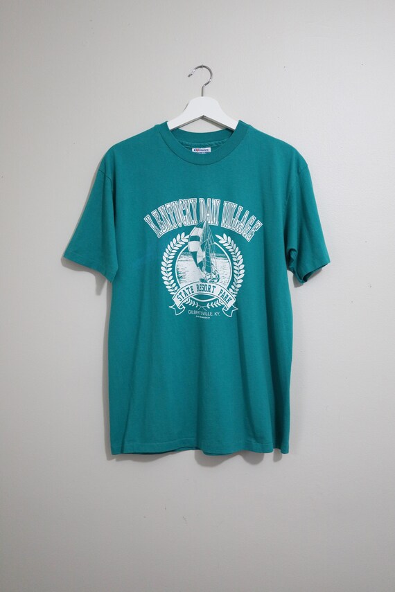 1989 Kentucky Tourist Tee - LARGE L - Creamy Teal - S… - Gem