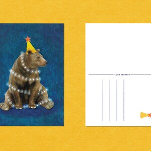 A6 Christmas Bear Postcard / Postcard Set Single Card