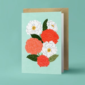 Blumenstrauß - Klappkarte - Postkarte mit Kraftumschlag