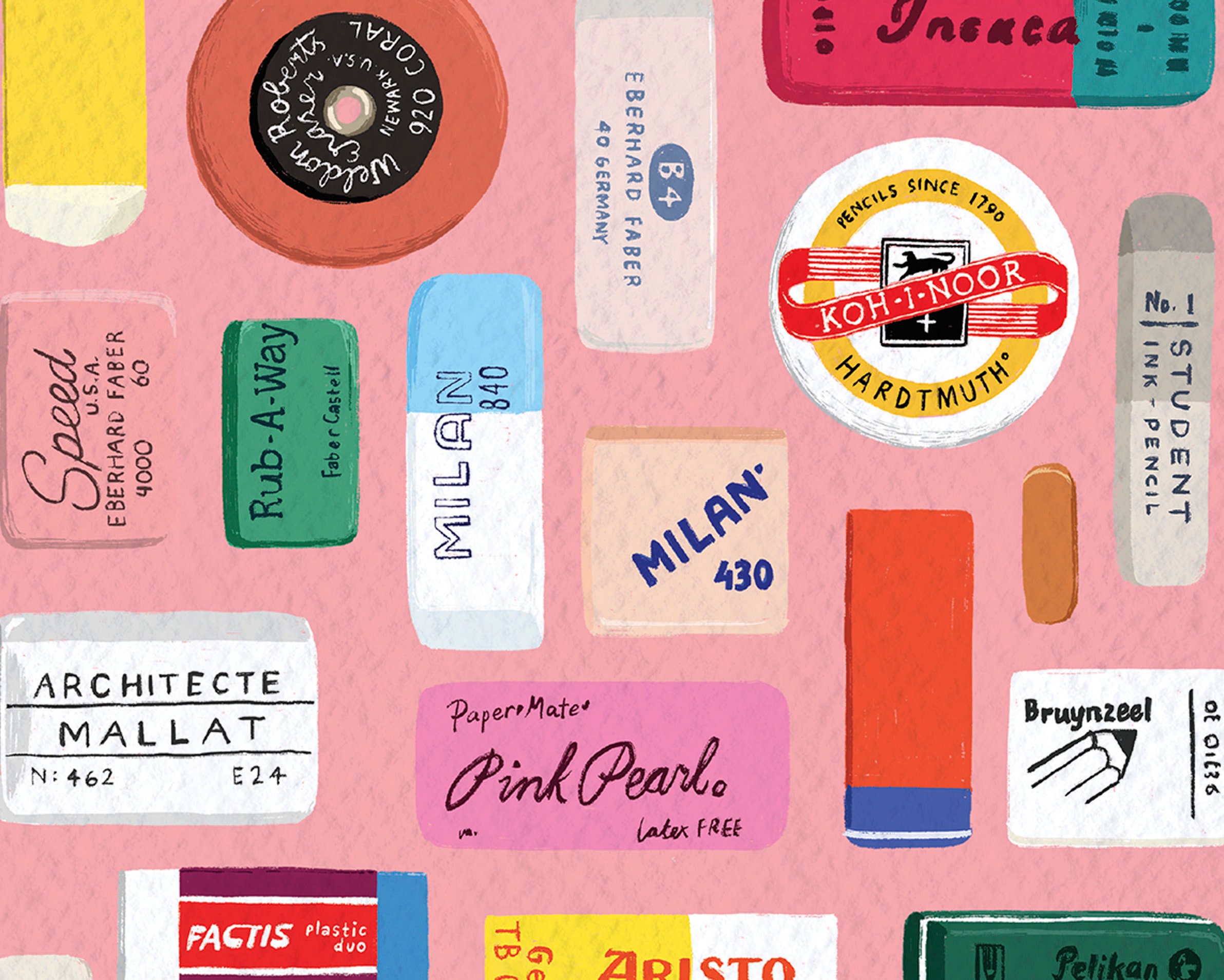 Poster Erasers 21x30 Collection Of Illustrated Colourful Etsy