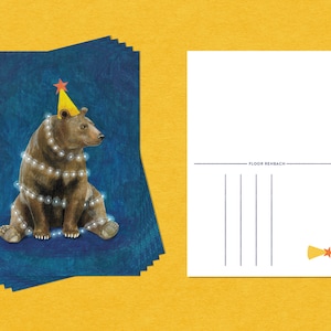 A6 Carte postale de l’ours de Noël / Ensemble de cartes postales