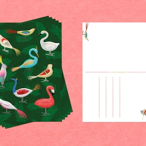 A6 Bird Ornaments in Christmas Tree Postcard / Postcard Set
