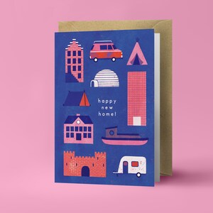 Buona Casa Nuova! - Biglietto di auguri piegato - Cartolina con busta Kraft