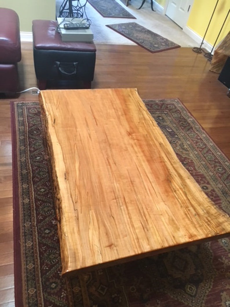 Live Edge Ambrosia Maple Coffee Table Etsy