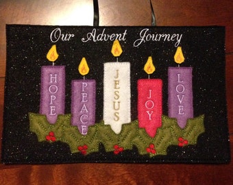 In The Hoop (ITH) Advent Banner With Christmas Candle