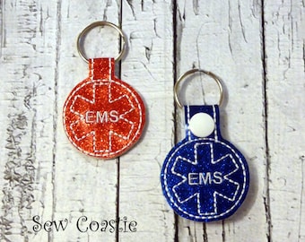 EMS key fob machine embroidery design