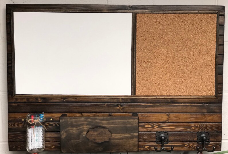 Wall Organizer Large Dry Erase Whiteboard with Cork Board Etsy