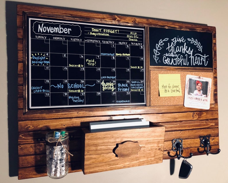 Large Chalk Calendar Chalk Message Board Cork Board