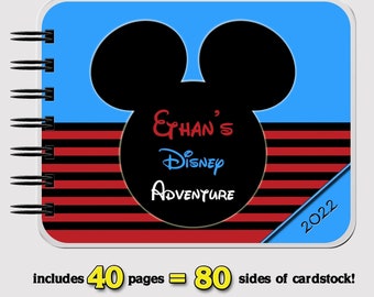 Disney Autograph Book - RED/BLUE Classic Mickey Mouse - Journal- Notebook - Sketchbook - Vacation Book - 4.75" x 6"