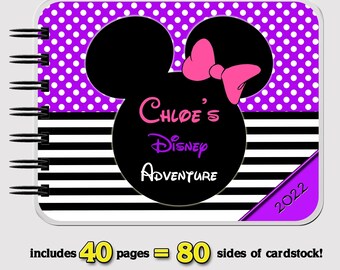 Purple Classic Disney Autograph Book - PURPLE Classic Minnie Mouse - Vacation Book - 4.75" x 6" 40 sheets of Cardstock