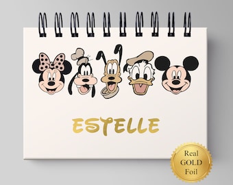Personalized Disney Autograph Book, Gold Foil Name, Hardcover Photo Album