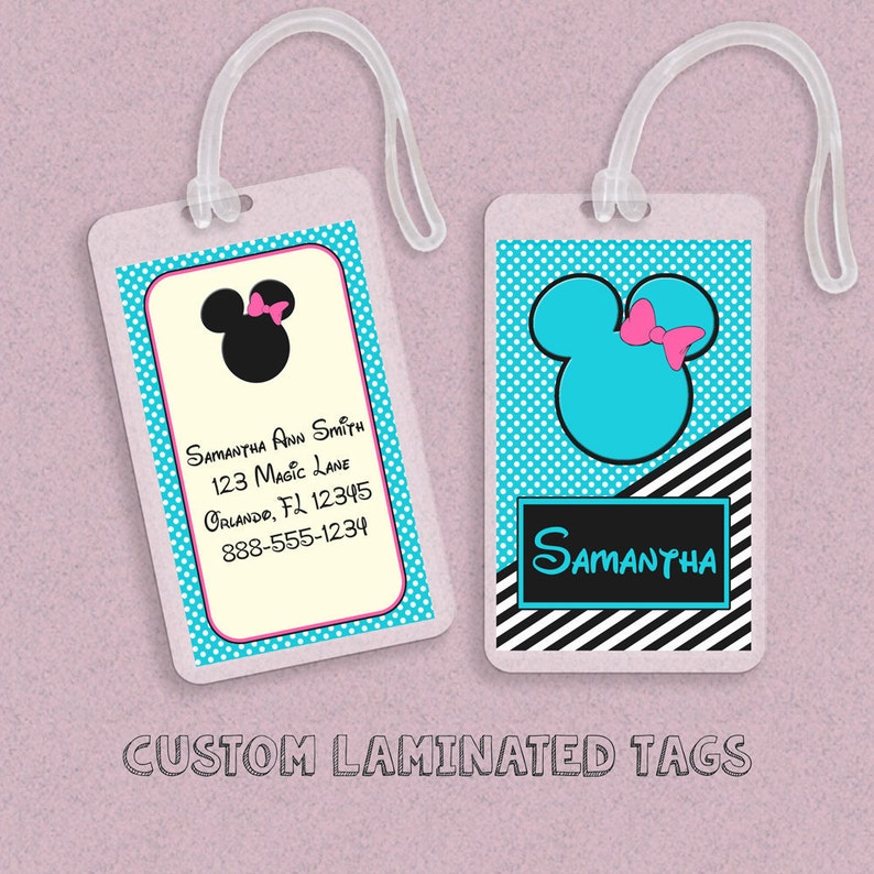 Custom Laminated Disney Vacation Bag Tags Luggage Tags Etsy