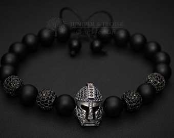 Bracelet homme, bracelet casque, bijoux médiévaux, bracelet artisanal, cadeaux pour lui, bracelet en argent 925 pour homme