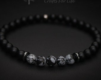 Mens Bracelet unique gifts, 6mm Black Onyx Bracelet, Gemstone Bracelet, Best Gift For Men, Gift Ideas, Stretch Bracelet, Jewelry For Men