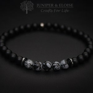 Mens Bracelet unique gifts, 6mm Black Onyx Bracelet, Gemstone Bracelet, Best Gift For Men, Gift Ideas, Stretch Bracelet, Jewelry For Men image 1
