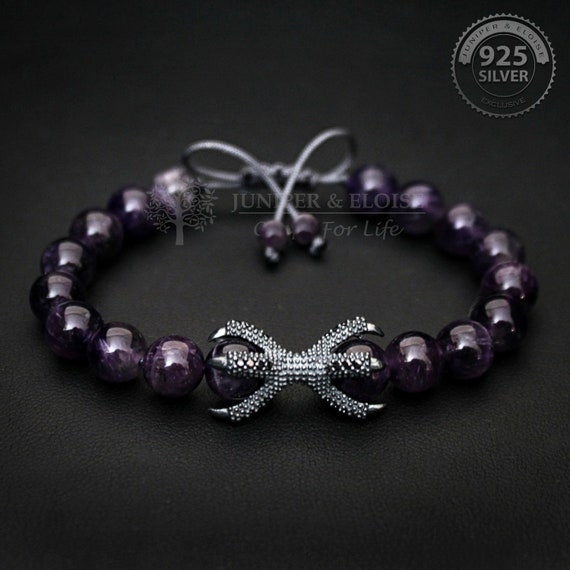 Amethyst Jewelry 925 Silver Dragon Claw, Bracelet For Men, Gifts For Her