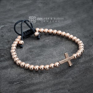 Rose Gold Cross Bracelet for men and women Jewelry Bracelet Gift, Cross Jewelry For Men and Women, Christian Gifts