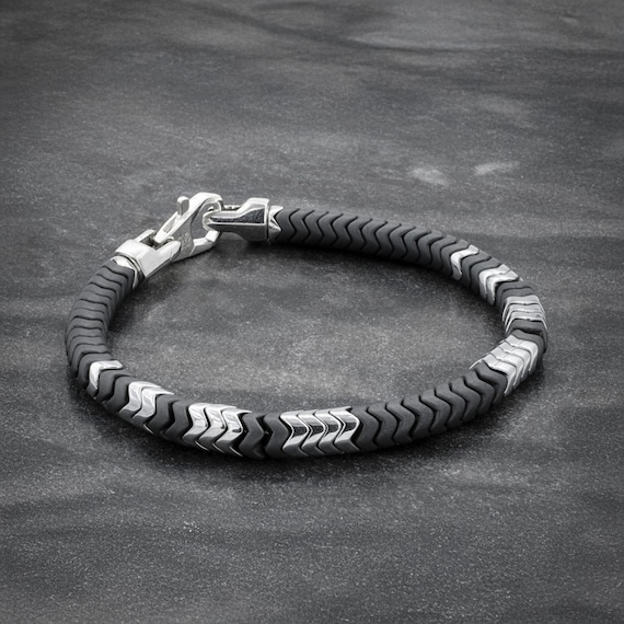 Mens Bracelet Gift For Him, Premium Quality Hematite Snake Beaded Bracelet  Custom made Jewelry Bracelet For Men and Women Gifts For Him