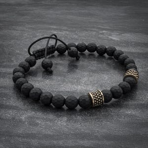 Mens Bracelet, Adjustable Bracelet, Matte Bracelet, Jewelry For Men and Women, Gemstone Bracelet Gifts For Him