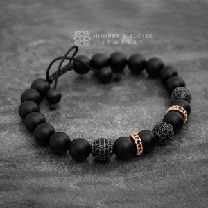 Mens Matte Bracelet, Womens Jewelry, Black Bracelet, Armband, Zircon Bracelet, Disco Ball Bracelet, Luxury Gear