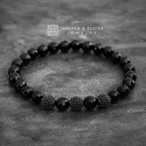 Mens Bracelet, artisan Jewelry for men, Onyx Jewelry For Men, Watch and bracelet, Beaded Bracelet,  ブレスレット