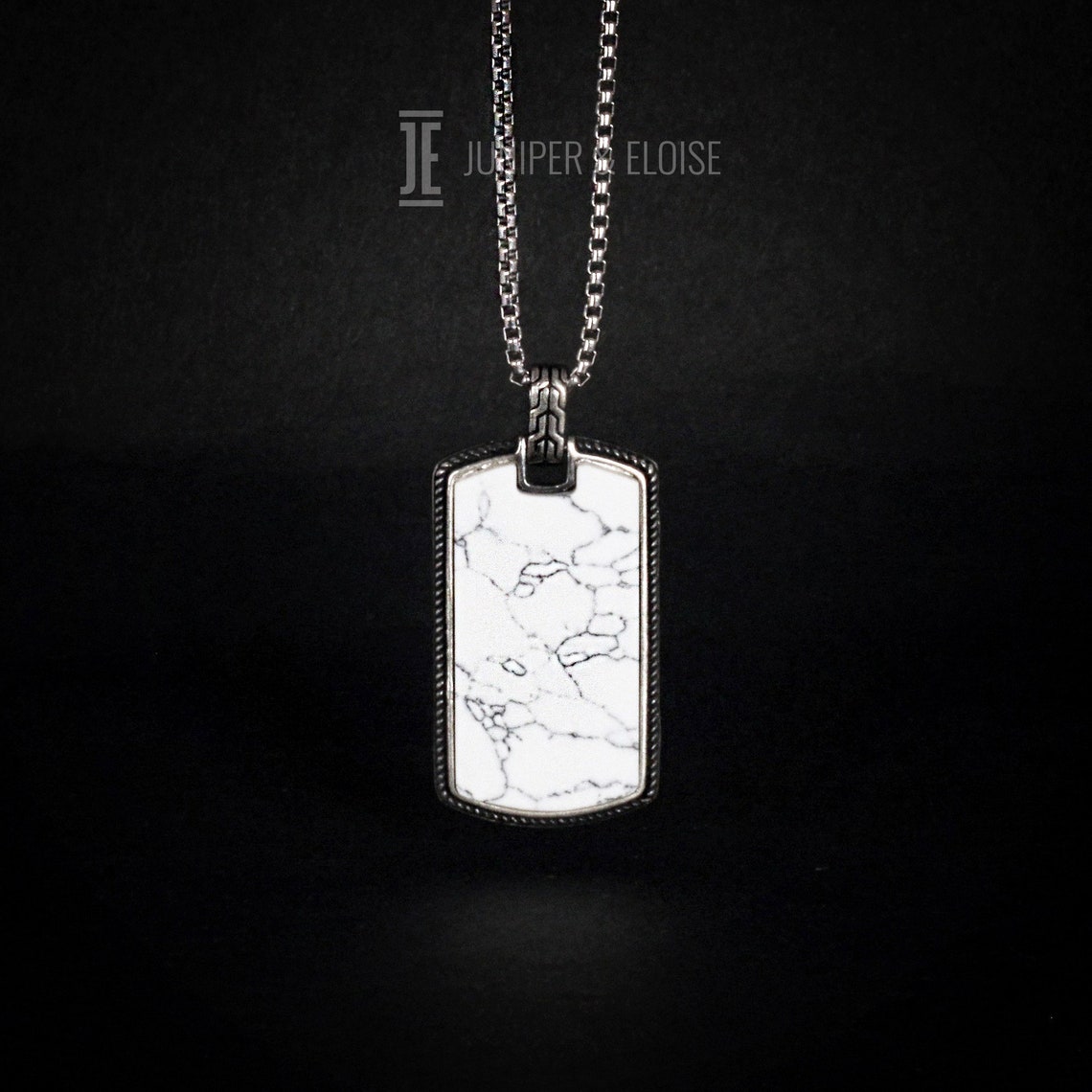 Mens Necklace Gift for Him Mens 925 Silver Tag Necklace With Etsy