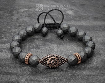 Bracelet mauvais œil, bracelet pour homme, bijoux en argent 925 pour homme et femme, oeil pompé, mode Vogue, cadeaux bracelet de perles pour lui