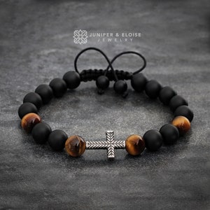 Mens Cross Bracelet Mens Jewelry Bracelet Gift, Jewelry For Men and Women, Gift For Christian Gifts For Him