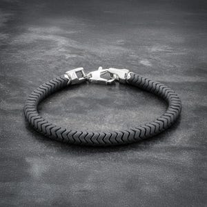 Men's Bracelet Hematite Snake Beaded Bracelet, Men's Jewelry
