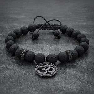 OM Bracelet Yoga Wrist Mala, Yoga Zen Jewelry Om Shanti Aum jewelry, Gifts For Him