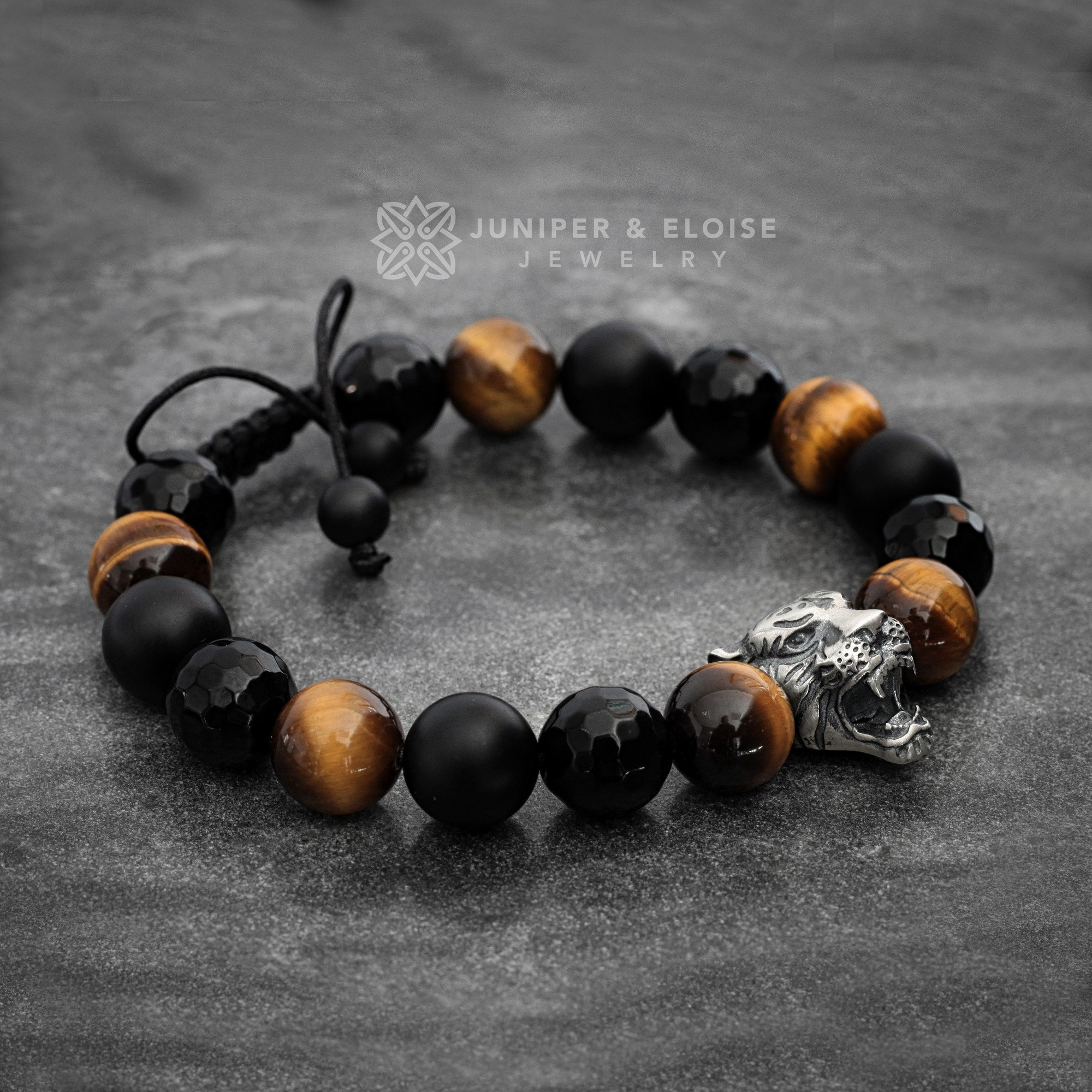 Mens Tiger Bracelet 925 Silver Tiger Jewelry for Men Women