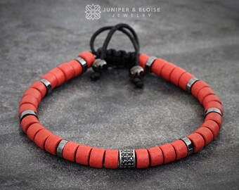 Bracelet homme rouge clair, bijoux pour femme, design de luxe, bracelet artisanal en diamants Cz, cadeaux pour lui