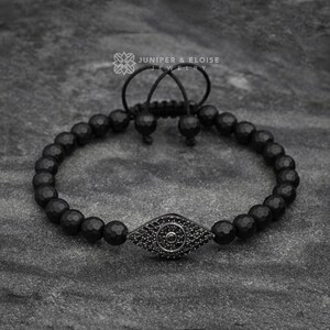 Evil Eye Bracelet, Mens Bracelet, 925 Silver Jewelry For Men and Women, Pumped eye, Vogue Fashion, Beaded Bracelet
