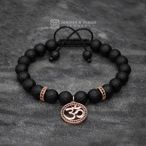 OM Bracelet, Mala Beads, Wrist Mala Yoga Bead Bracelet Healing Jewelry, Yoga Zen Jewelry, Om Shanti, Aum jewelry, Gifts For Her