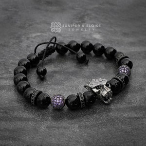 Bracelet panthère pour homme, bijoux panthère en argent 925, bijoux pour homme, femme, bracelet unisexe