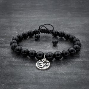 Mens Bracelet gifts, OM Bracelet, Mala Beads, Wrist Mala, Yoga Beads Healing Yoga Zen Jewelry, Om Shanti, Aum jewelry