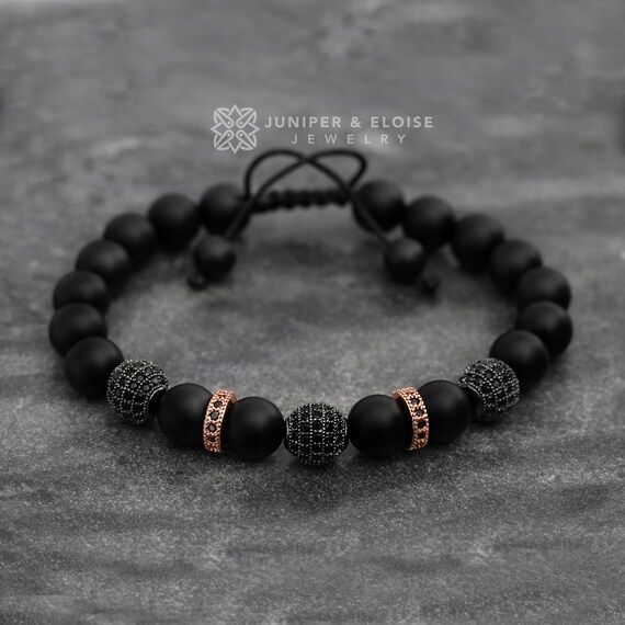 Pulsera De Moda Simple Para Parejas, Brazalete Hecho A Mano Con Piedras