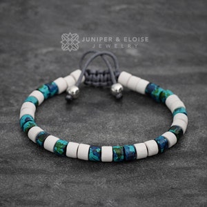 Mens Bracelet, Women's Jewelry, Armband, Unique Ceramic Beaded Bracelet, Mykonos Beads, Artisan Bracelet Gifts For Him
