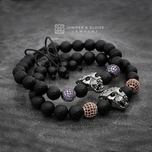 For Him  Couple Bracelets, Panther Bracelet Set , 925 Silver Panther, Artisan Bracelet, Jewelry For Men and Women