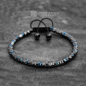 Voor hem herenarmband zeshoekige kralenarmband, hematietarmband voor mannen, cadeau-sieraden voor mannen en vrouwen Cadeaus voor hem