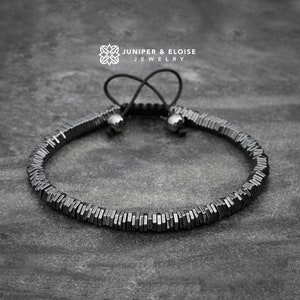 Mens Bracelet Hexagon beaded bracelet, Mens Jewelry , Watch companion, Bracelet For Men and Women, Hematite Bracelet