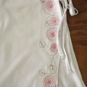 Embroidered cotton wrap top- super flattering style, available in 3 sleeve lengths
